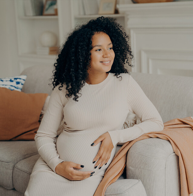 happy and healthy pregnant woman