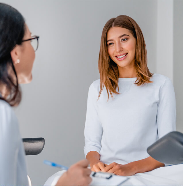 obgyn doctor and patient talking