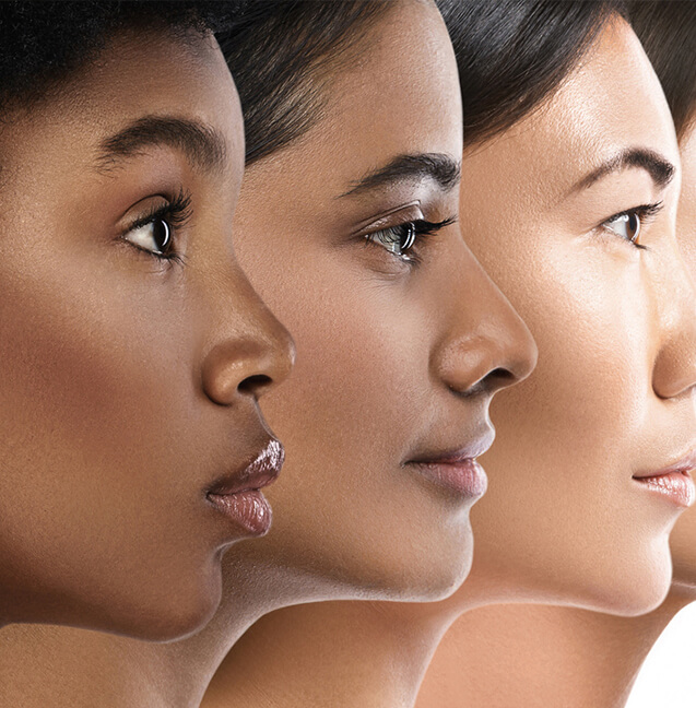 closeup of women's faces