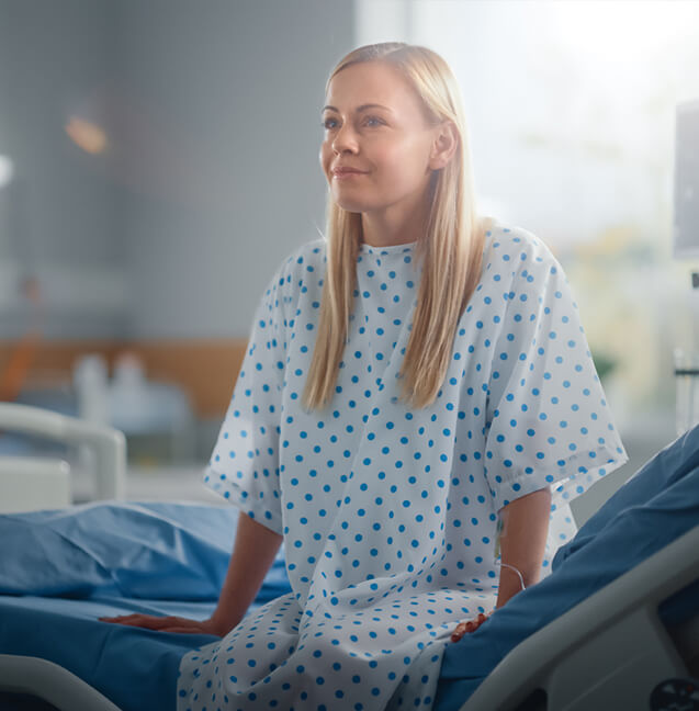 woman getting ready for tubal ligation procedure